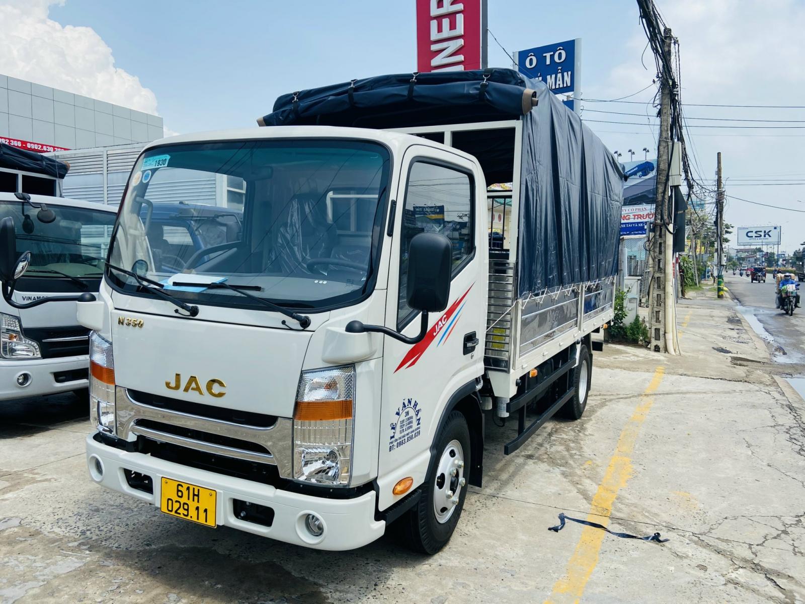 Hãng khác 2021 - Giá xe tải Jac N350 thùng mui bạt dài 4m4 chỉ 120tr nhận xe ngay