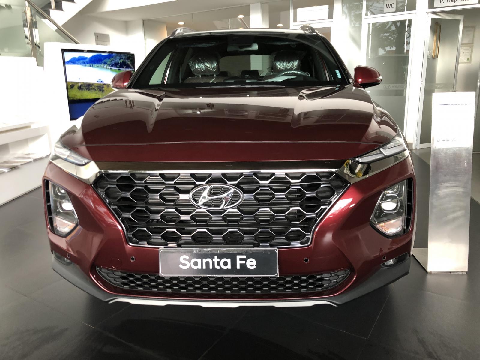 Hyundai Santa Fe Xăng Cao Cấp 2021 - Bán Hyundai Santa Fe xăng cao cấp đời 2021, màu đỏ