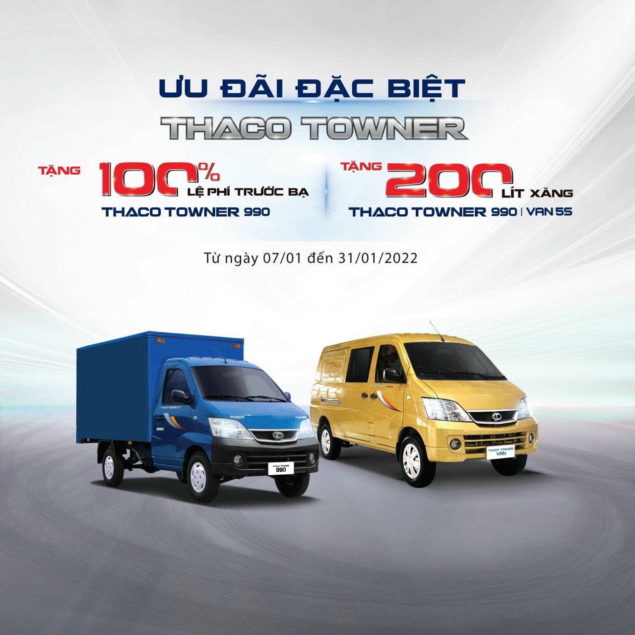 Thaco TOWNER 2022 - Thaco Towner Van năm sx 2022, có vách ngăn, giảm thuế trước bạ