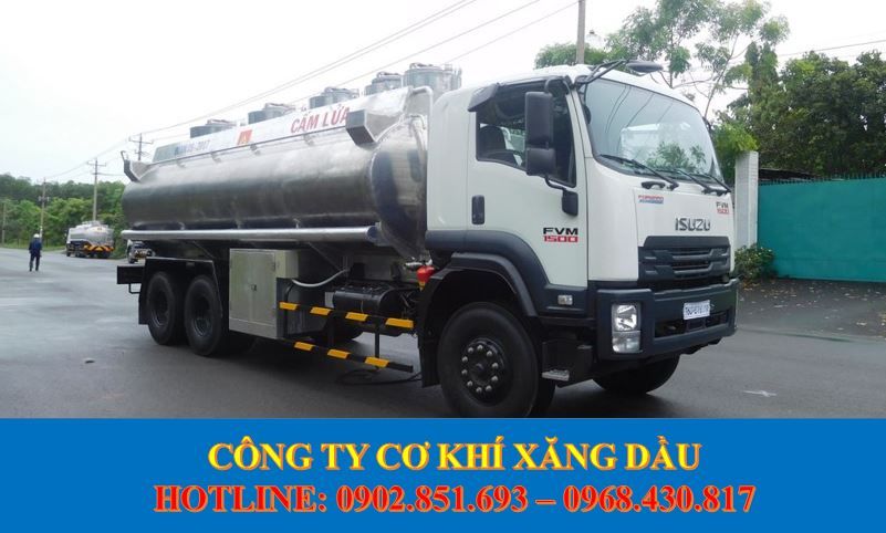 Isuzu F-SERIES  0 2022 - Bán xe bồn nhôm Isuzu 20 khối chở xăng dầu, xe bồn xăng dầu 20 khối Isuzu 3 chân, giá tốt