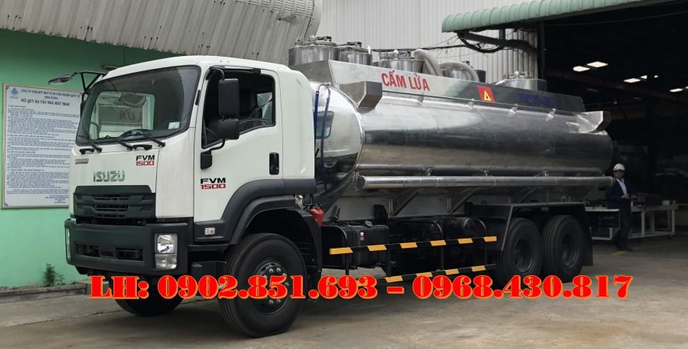 Isuzu F-SERIES  0 2022 - Bán xe bồn nhôm Isuzu 20 khối chở xăng dầu, xe bồn xăng dầu 20 khối Isuzu 3 chân, giá tốt