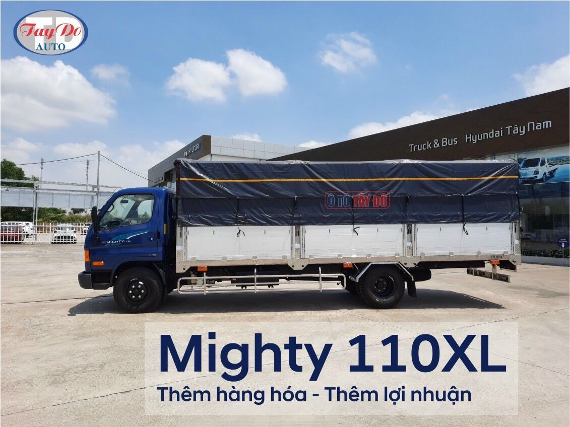 Hyundai Mighty 2022 - Thùng mui bạt full inox bừng nhôm(sẵn xe giao), tải trọng 6700kg -thùng dài 6300mm