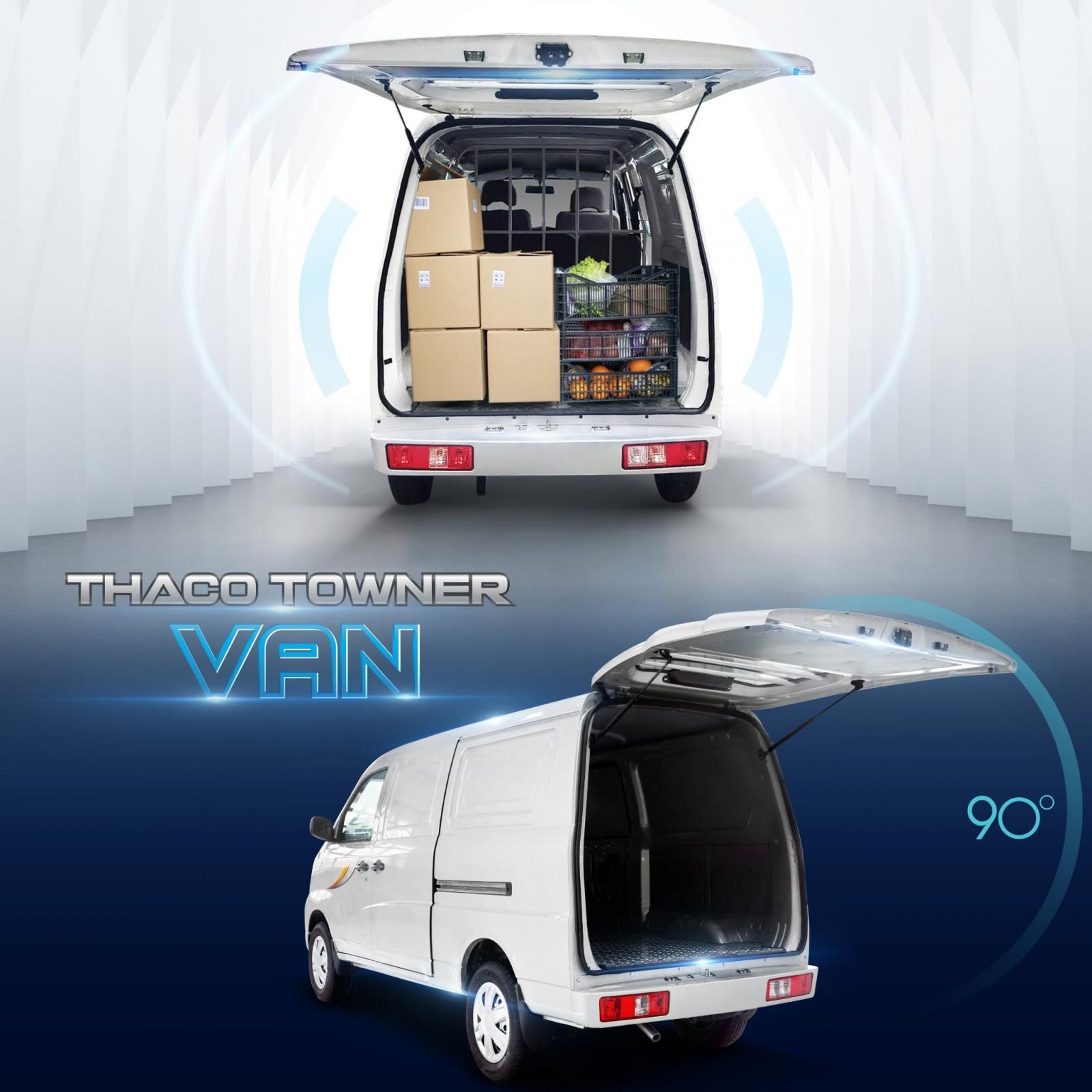 Thaco TOWNER 2022 - Xe van 2 chỗ, 5 chỗ ngồi, thùng hàng rộng