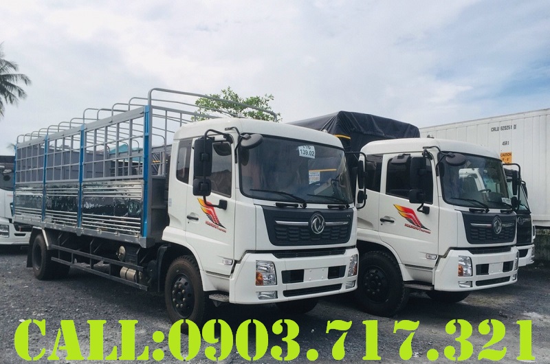 Xe tải 5 tấn - dưới 10 tấn 2021 - Bán xe tải DongFeng Hoàng Huy B180 nhập khẩu thùng 9m7 giao xe ngay