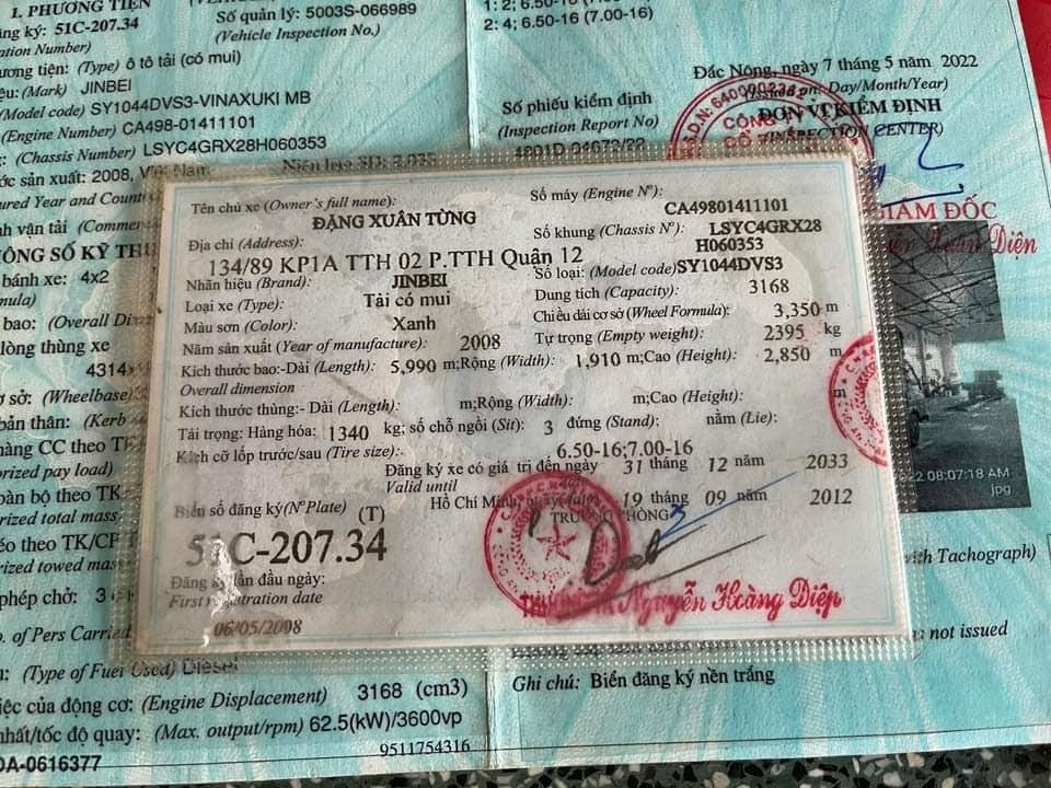 Vinaxuki JINBEI 2008 - Xe hoạt động bình thường