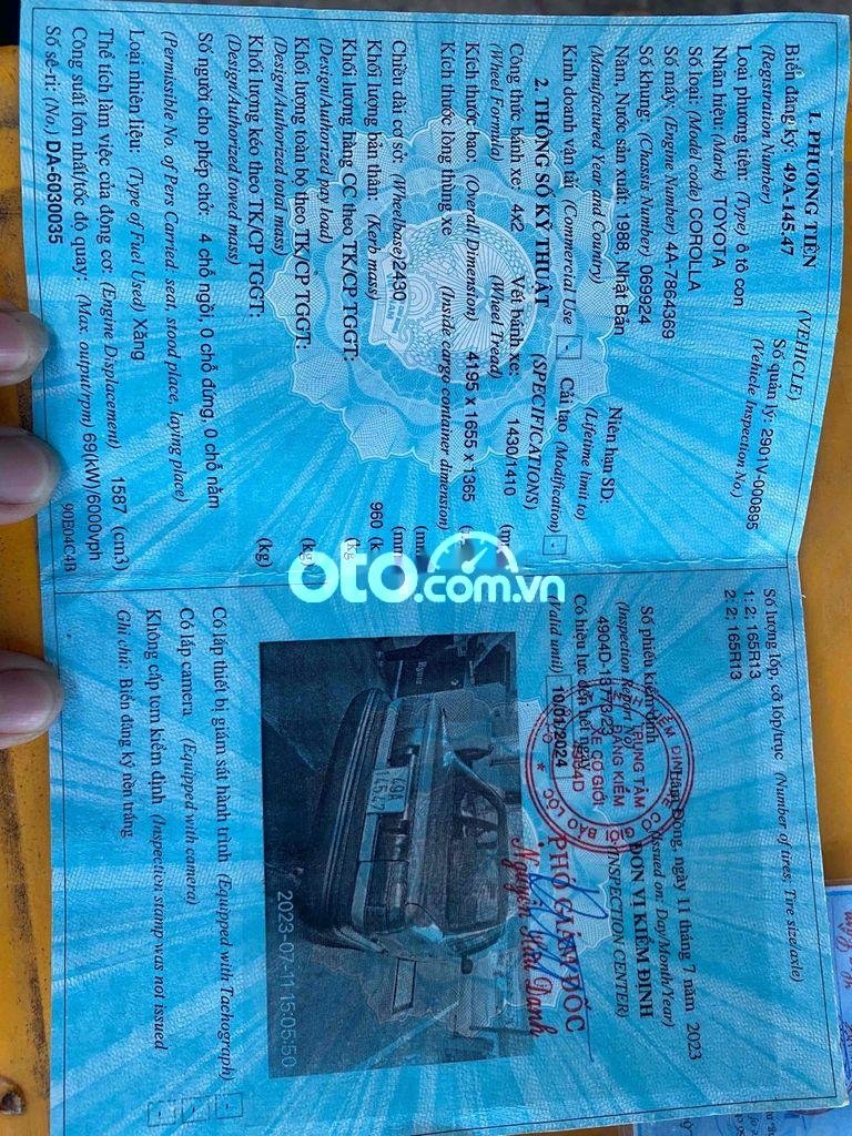 Toyota Corolla Cần bán gấp   1988 1988 - Cần bán gấp toyota corolla 1988