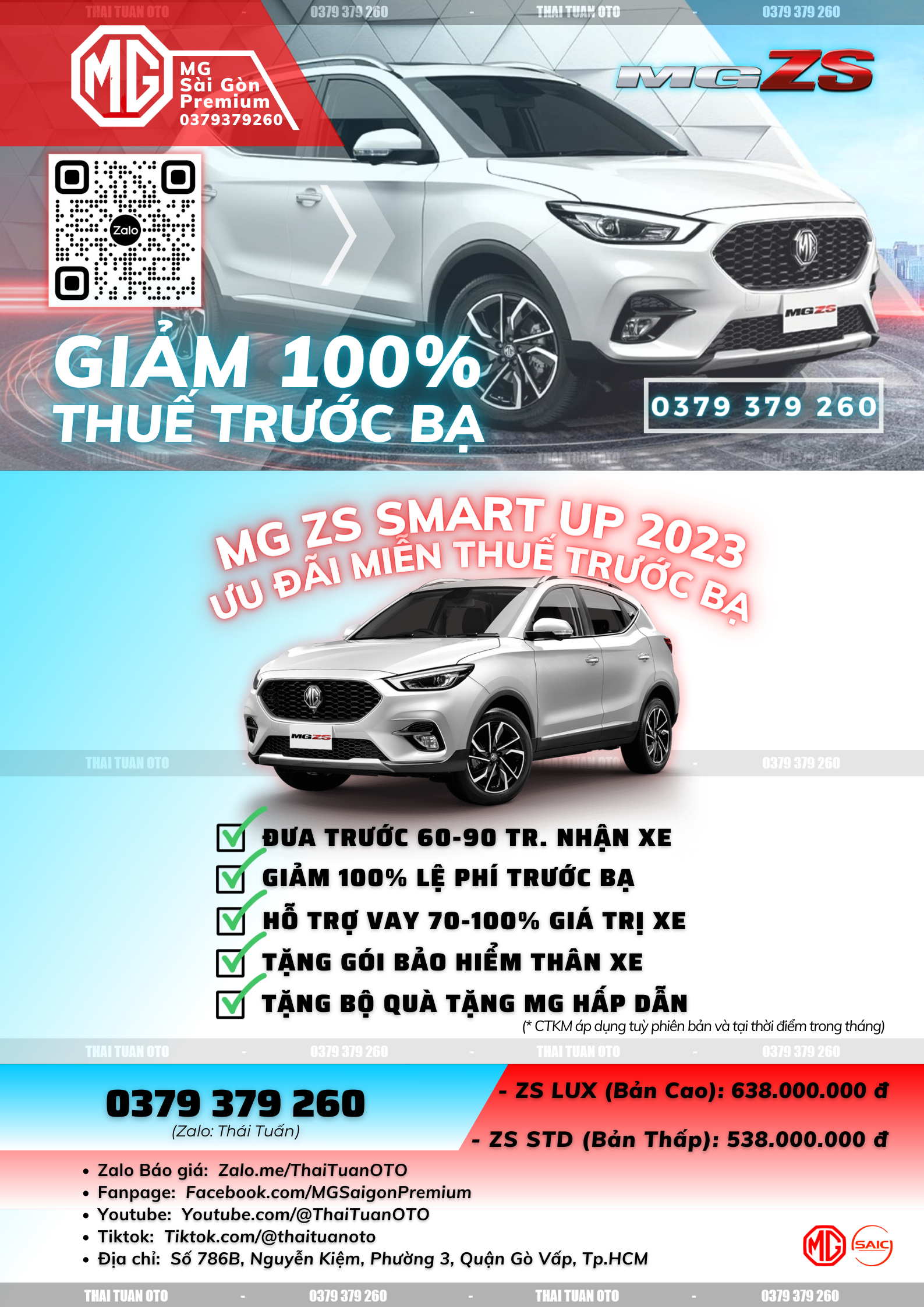 MG ZS STD, LUX 2023 - MG ZS MỚI 2023 NHẬP THÁI (8O-1OO TR nhận xe)