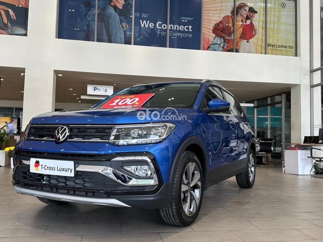 Volkswagen T-Cross luxury 2023 - màu xanh, nhập khẩu nguyên chiếc, tặng phí trước bạ, voucher phụ kiện 300 triệu + 0% lãi suất