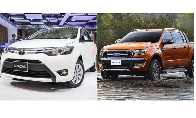 Toyota Vios và Ford Ranger1