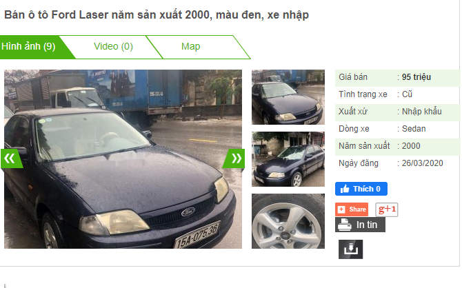 Ford Laser 2000 có giá 95 triệu đồng