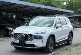 Hyundai Santa Fe 2022 - Hyundai SantaFe Cao cấp 2.2L HTRAC 2022 full dầu màu trắng.  giá 1 tỷ 158 tr tại Hà Nội