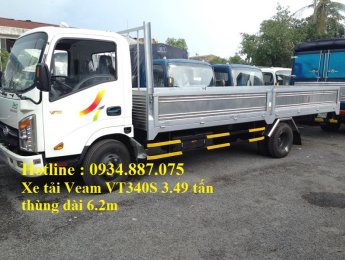 S 2017 - Cần thanh lý lô xe tải Veam VT340S 3.49 tấn - 3T49 thùng lửng dài 6.2m giá cực tốt