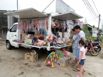 Xe tải 5000kg 2017 - Bán xe tải Veam 750kg, thùng cánh dơi, thuận tiện buôn bán: Quần áo, đồ chơi, hoa, trái cây, cafe, thức ăn nhanh