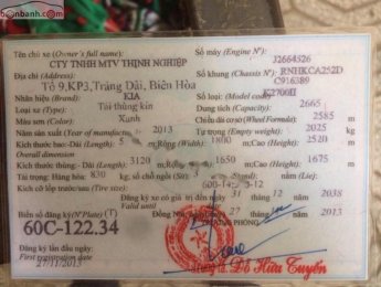 Kia K2700 2013 - Bán Kia K2700 đời 2013, màu xanh lam chính chủ, giá 199tr