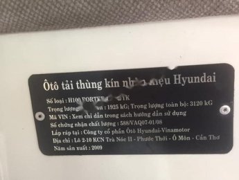 Hyundai Porter 2009 - Bán xe Hyundai Porter sản xuất năm 2009, màu trắng, xe nhập 