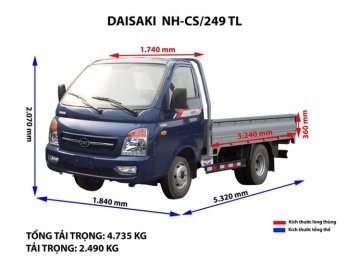 Fuso 2018 - Bán xe tải Daisaki máy Isuzu bền bỉ, tiết kiệm nhiên liệu