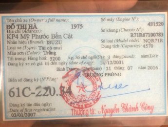 Isuzu QKR 2007 - Xe Isuzu QKR đời 2007, màu trắng chính chủ, giá 320tr