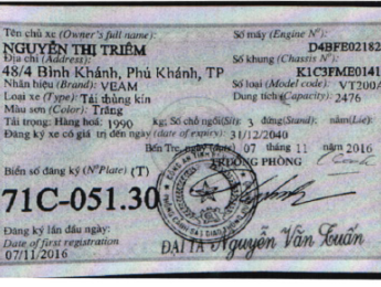 Veam VT200 2016 - Ngân hàng thanh lý bán xe Veam VT200 năm 2015, đăng ký 2016 màu trắng, xe gia đình, giá chỉ 160 triệu đồng