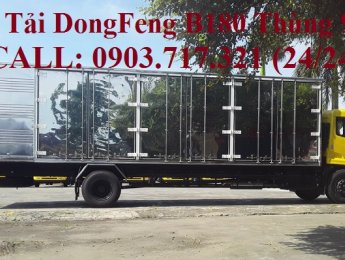 Xe tải 5 tấn - dưới 10 tấn 2019 - Xe tải DongFeng B180 thùng kín siêu dài 9m7, động cơ Cummin 2 tầng số