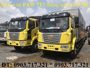 Xe tải 5 tấn - dưới 10 tấn 2019 - Faw 7T25 thùng dài 9m7. Xe tải Faw 7T25 Euro 4 mới 2019. Xe Faw 7.25t thùng dài 9m7