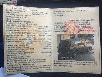 Toyota Hiace 2003 - Cần bán gấp Toyota Hiace sản xuất năm 2003, màu bạc xe chạy êm