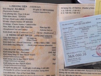 Toyota Land Cruiser 1990 - Bán Toyota Land Cruiser năm 1990, màu bạc giá cạnh tranh