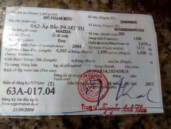 Mazda 323 2004 - Cần bán Mazda 323 sản xuất 2004, màu đen, giá tốt
