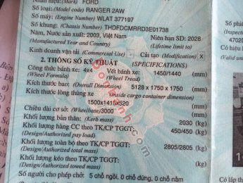 Ford Ford khác 2003 - Cần bán Xe Ford Ranger 2003  