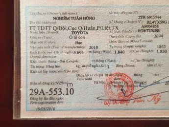 Toyota Fortuner 2010 - Số tự động 2 cầu, 7 chỗ